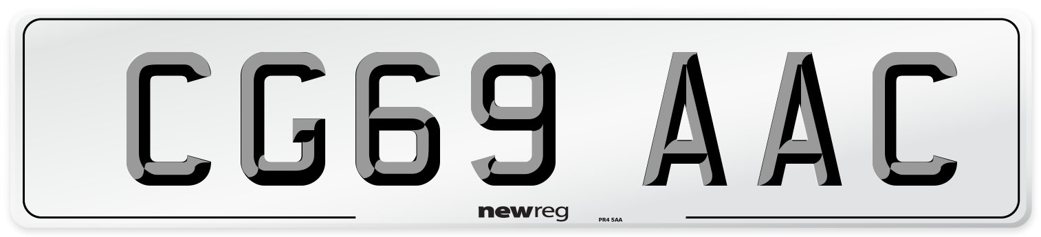CG69 AAC Number Plate from New Reg